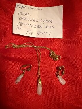 Jewel set opalized Cedar